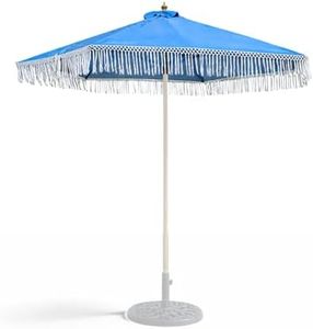 Formosa Covers 9ft 8 Ribs Replacement Umbrella CANOPY ONLY w/Tassel Luxurious Bohemian Valance for Outdoor Decor, Entertainment and Poolside (Capri)