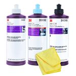 3M Perfect It Buffing And Polishing Kit | 36057 39062 36093 3M Pint Rubbing Compound, Machine Polish, Ultrafine Polish | Buffing Compound, Car Polishing Kit | Bundled With Kangaroobands Microfiber Cloth