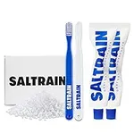 SALTRAIN Clean Breath Toothpaste with Gray Salt | Natural Toothpaste for Fresh Breath, Zero Cavity and Resilient Gums | Mild Scent, No Fluoride & Mint Flavored Toothpaste (Couple Set)