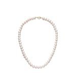 PEARLMES White Freshwater Cultured Pearl Necklace for Women, Real Pearl Strand Necklaces Jewelry with Heart Clasp, 7-8mm Per Pearl/18inch, Pearl, Pearl