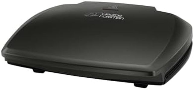 George Foreman Large Electric Grill [Non stick, Healthy, Griddle, Toastie, Hot plate, Panini, BBQ, Energy saving, Vertical storage, Easy clean, Drip tray, Ready to cook light] Black, 2400W 23440
