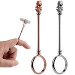 AIEX 2pcs Cigarette Holder Ring Lady Elegant Protect your Finger Smoker Holder Ring for Men and Women, Silver and Rose Gold, M 17mm, 0.67inch