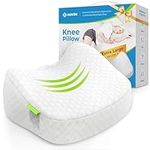 AUVON Cooling Knee Pillow for Side Sleepers with Ice Silky Fabric, Enhanced Support Memory Foam Leg Pillow for Sleeping on Side, Hip Pillow for Soothing Back, Hips, Knee Joints, Sciatica Pain Relief