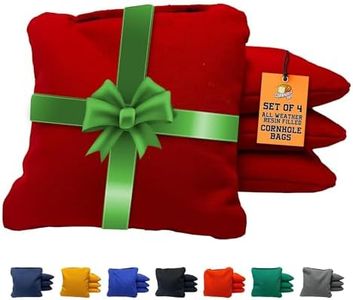 Cornhole365 Cornhole Bags All Weather Resin Filled Bags - Cornhole Toss Bags - Solid Color - Premium Plastic Pellet - Weather-Resistant - Cornhole Bean Bags - Storm Red - Set of 4