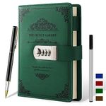 XIYUNTE Journal with Lock Personal Diary, A5 Lockable Notebook with Pen & Gift Box, Lockable Journal for Adults, Refillable Secret Diary with Lock, 200 Pages 100gsm Premium Paper, Green