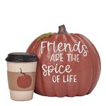 Blossom Bucket Pumpkin with Coffee Cup, Friends are The Spice of Life