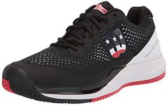 Wilson Men's Rush PRO 3.0 PB Pickleball Shoe, Black/White/Infrared, 12.5