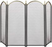 Large Gold Fireplace Screen 4 Panel