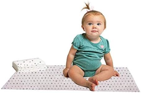 J.L. Childress Healthy Habits Disposable Changing Pads for Baby - Absorbent, No-Leaks, Diaper Changing Table Liners - Disposable Travel Changing Pads, 26" x 18" - Stars/Hearts/Arrows - Pack of 24