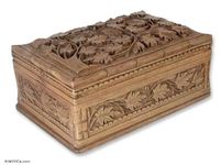 NOVICA Ivy Fantasy' Wood Jewelry Box, Brown