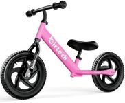 Birtech 12 Inch Toddler Balance Bike for Kids 2-6 Years Old, Adjustable Seat Height, Indoor Outdoor Toy Bicycle With No Pedals, Pink