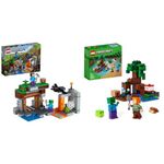 LEGO 21166 Minecraft The Abandoned Mine Building Toy, Zombie Cave with Slime, Steve & Spider Figures, for Kids & 21240 Minecraft The Swamp Adventure, Building Game Construction Toy