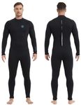 Lemorecn Men's Wetsuit 3/2mm Neoprene Wetsuits Back Zip Full Body Diving Suit for Swimming Diving Surfing Snorkeling & Water Sports, Black,L