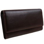 Ladies Larger LEATHER Purse Wallet by Visconti; Heritage Collection Gift Boxed (Chocolate)