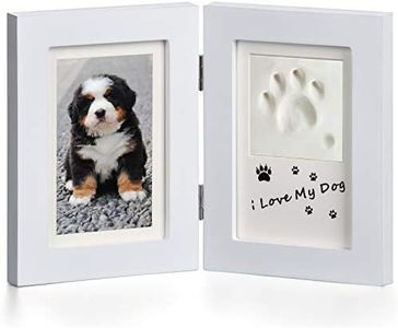 Goomis Cornice per foto e impronte di zampe di animali domestici, kit commemorativo per i proprietari di animali domestici, ideale per cani o gatti, bianco