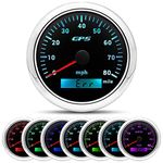 85mm Boat GPS Speedometer 0-80MPH Car Odometer Gauge 7 Colors Backlight With GPS Antenna for Car Motorcycle Boat Marine Truck