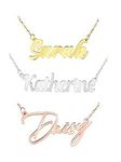 ASTEROiD Personalised Name Necklace, Sterling Silver Necklace for Women, Girls, Mum, Sister - Unique Customised Gift in Gold, Silver, Rose Colour Plating for Christmas, Halloween