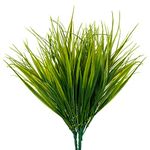 BELLE VOUS Artificial Outdoor Plants (6 Pack) - Artificial Greenery/Faux Grass Set for Wedding/Table Decor - Plastic Wheat Grass Faux Green Plants - Fake Greenery/Grasses for Vases