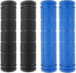 Kasteco 2 Pairs Bicycle Handle Bar Grips Mushroom Grips for BMX/Road Mountain Bikes (Black and Blue)