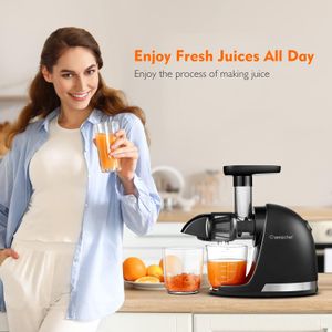 AMZCHEF Cold Press Juicer – Black, Slow Masticating Extractor
