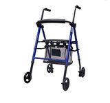 Rehamo Rollie ECO: Aluminum 4-Wheel Foldable Rollator Walker - Durable, Compact, Adjustable, Lightweight Mobility Aid with Comfortable Seat for Adults