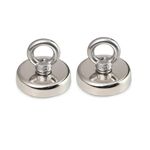 Schrodinger 111064(2Pcs) NEODYMIUM Lifting Fishing Loading Recovery Retreival Magnet With Hook Lifting Capacity upto 15-20kgs (net wt. 64g) (2pc per order)