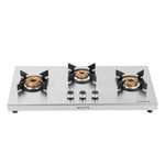 Haute Kitchen Evoque series 2.0 Steel 3Burner Manual Stove | 2MM thick steel | 1 Jumbo 1 Medium 1 Small | 5 years warranty on Burner, Valves By Haute Home