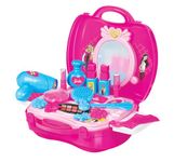 Amazon Brand - Jam & Honey Barbie Makeup Set for Girls | Portable Pretend Play Suitcase Kit | Non-Toxic | Age 3+ Years