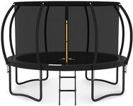 JUMPZYLLA 10FT 12FT Trampoline with Enclosure - Recreational Trampolines with Ladder and Galvanized Anti-Rust Coating, ASTM Approval- Outdoor Trampoline for Kids