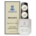 JESSICA Brilliance High Gloss Fast Drying Clear Nail Polish Top Coat, 14.8 ml