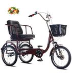 Adult Tricycle for Seniors, Lightweight Commuter Bike with Rear Basket, Comfortable Seat for Exercise and Shopping