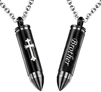 MEMORIALU Celtic Cross Bullet Urn Necklaces for Ashes Brother Cremation Jewelry Keepsake Memorial Pendant