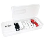 LURMAC Data Cable Organizer Box Wire Organizer 7 Compartments Desk Organizer Storage Box for USB Cord Sorter, Charger, Office Supplies, Valuables (White)