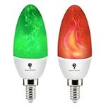 2 Pack E12 Flame Bulb LED Red Green