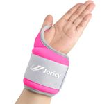 JORICY Wrist Weights with Thumb Loops Lock for Women Men Kids 2kg a Pair Ankle Weights Set Arm Hand Weighted Gloves for Walking, Running, Training, Gym, Cardio Exercises, Rose Red