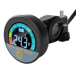 Amiciauto Digital Battery Capacity Indicator For Bikes/E-Rickshaws- Monitor Battery Voltage, Charge Percentage, And Temperature Of Lead-Acid, Li-Ion, And Lifepo4 Battery Types (Dc 7~100V) - Black