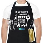 Funny Chef Apron for Men Women, Munzong BBQ Apron Men, Gag Gift for Grill Masters, Father in Law, Step Dad - Poly/Cotton with 3 Pockets Cooking Baking Grilling Aprons