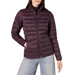 Amazon Essentials Women's Lightweight Long-Sleeved, Water-Resistant, Packable Puffer Jacket (Available in Plus Size), Burgundy, M