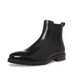 Steve Madden Men's Sverne Chelsea Boot, Black Leather, 11.5