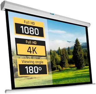 iggual Pantalla Proyeccion 100" Eléctrica Enrollable- Formato 4:3- Caida Pantalla Ajustable. Mando Distancia e Interruptor Aux. Apata Pared/Techo Compatible 4K y Cualquier proyector. 180x180 cm