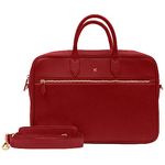 NEORAH — Office Sling Laptop Briefcase Messenger bag for Men & Women - Dark Red | fits upto 15.6" Laptop/Macbook | Detachable/Adjustable Shoulder Strap | Padded Laptop Compartment | Zippered front Compartment | Inner Pockets | HandCrafted with Imported Italian Vegan LEATHER | Multifunctional cross body Laptop bag for travel, business | Mens Bag for laptop, macbook, notebook, ipad, documents