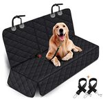 Dog Car Seat Cover Pet Seat Cover Protector Waterproof Bench Car Seat Cover, Nonslip Rear Seat Cover fits Armrest for Most Cars Trucks SUVs - Black