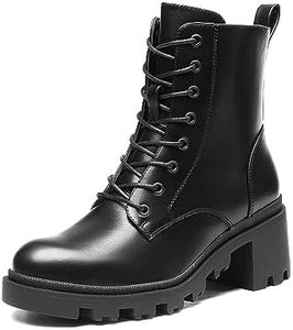 DREAM PAIRS Bottes Femme de la Mode Bottes Epaisses Confortables Bottines Tendance pour l'Automne et de l'hiver,Size 38,Noir,SDAB2317W