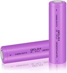 QOJH 2Pcs 3.7 Volt Rechargeable Battery, 18650 Battery 3500mAh Flat Top for Remote Control Toy, Headlamp, LED Flashlight, Mini Fans, Shaver (Purple)