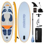 Santasup Kids Inflatable Paddle Board, 8ft Blue Panda with Paddle Board Accessories for Kids, Stand Up Paddle Board Durable, Stable Design, Wide Non-Slip Deck, Hand Pump for Youth & Kids