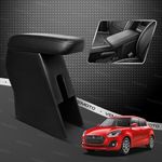 VEMOTO™ 2.0 High-End Car Center Armrest with Storage Compartment and Ultimate Comfort for Maruti Swift (Black)