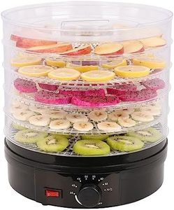 YOPOWER Multi-layer Electric Food Dehydrator | 5-Layer Removable Tray Fruit Dryer | Adjustable Temperature Dryer Machine Oven | Quickly Makes Healthy Dried Fruit Snacks Black