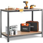 VonHaus Work Bench - Heavy Duty Garage Workbench with Storage for General DIY Tasks - Metal Workshop Bench with 500kg Capacity - Boltless Work Benches for Workshops, Garage and Shed