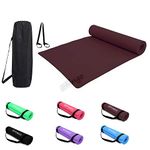 Spokofit Yoga Mats for Women Yoga mat for men exercise mat for home workout yoga mat for kids Exercise mat for home workout Anti-skid Anti-slip yoga Mate with Bag & Strap (6 MM, Wine)