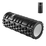 The Cube Club High Density Foam Roller for Back Pain Exercise | Home Back Roller for Muscle Recovery Deep Tissue Massage Roller for Stretching Therapy (Black, 6 Month Warranty)